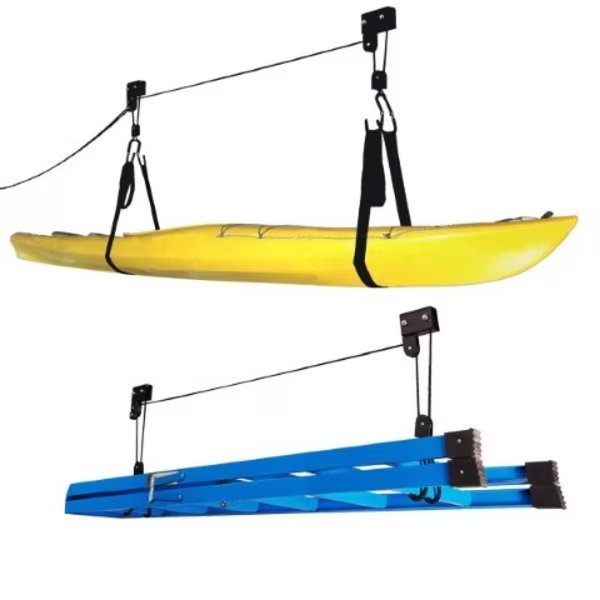 Set of 2 Fleming Supply Kayak Storage Hoist, Pulley and Strap System to Lift Canoes, SUPs, Ladders, Fleming Supply, Mfr#: 830732XJM